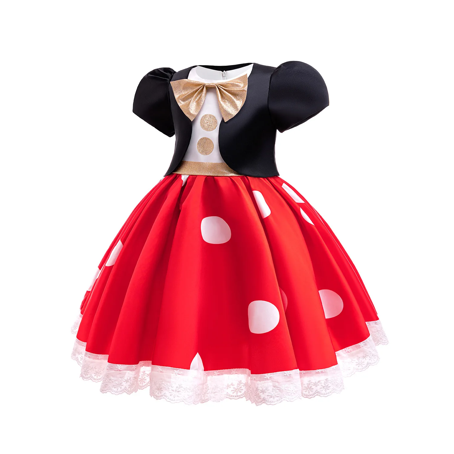 Halloween Girls Dress Kids Birthday Party Wedding Dresses New Kids Fashion Dot Gown Princess Short-sleeve Casual Clothes