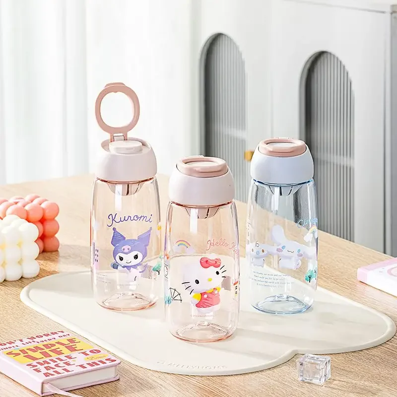 Hot Sanrios Hellokitty Handy Cup Cartoon Ins Kuromi Sports Water Cup Cute Student Portable Anime Home Office Outdoor Water Cup