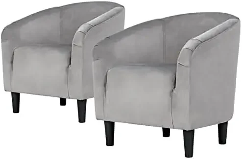 Velvet Accent Chair, Comfy and Modern Velvet Club Chair with Armrest and Sturdy Legs for Living Room/Bedroom Study, S