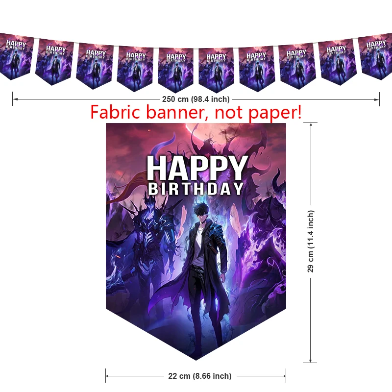 Solo Leveling Birthday Party Decorations TV Series Theme Supplys Banner Cups Plates Ore dake Level Up na Ken