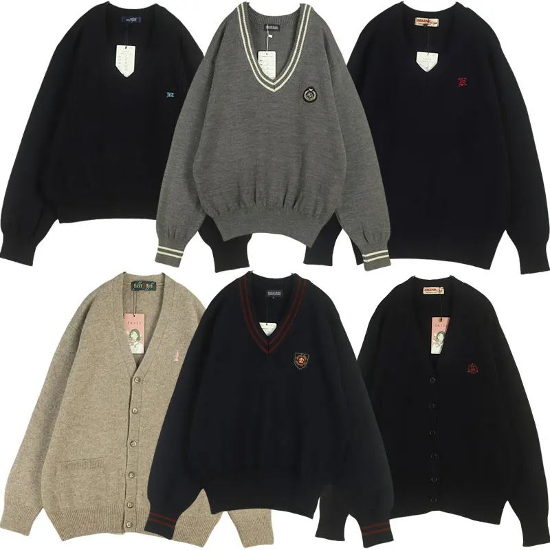 

Свитер Sweet Sle японского производства School orm JK с вышивкой Bae V-Ne Вязаный кардиган обычной длины из смеси шерсти