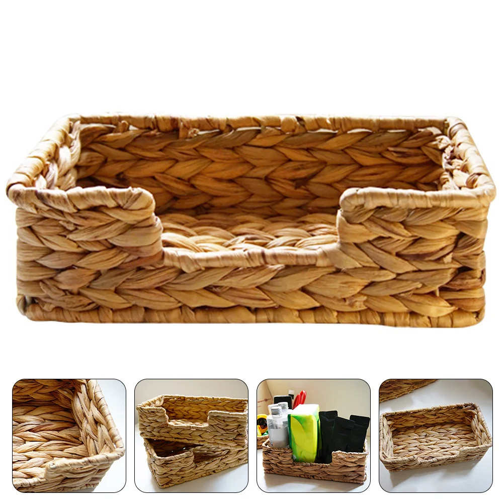 

Toilet Paper Holder Makeup Container Basket for Home Bread Tabletop Snacks Light Brown Storage