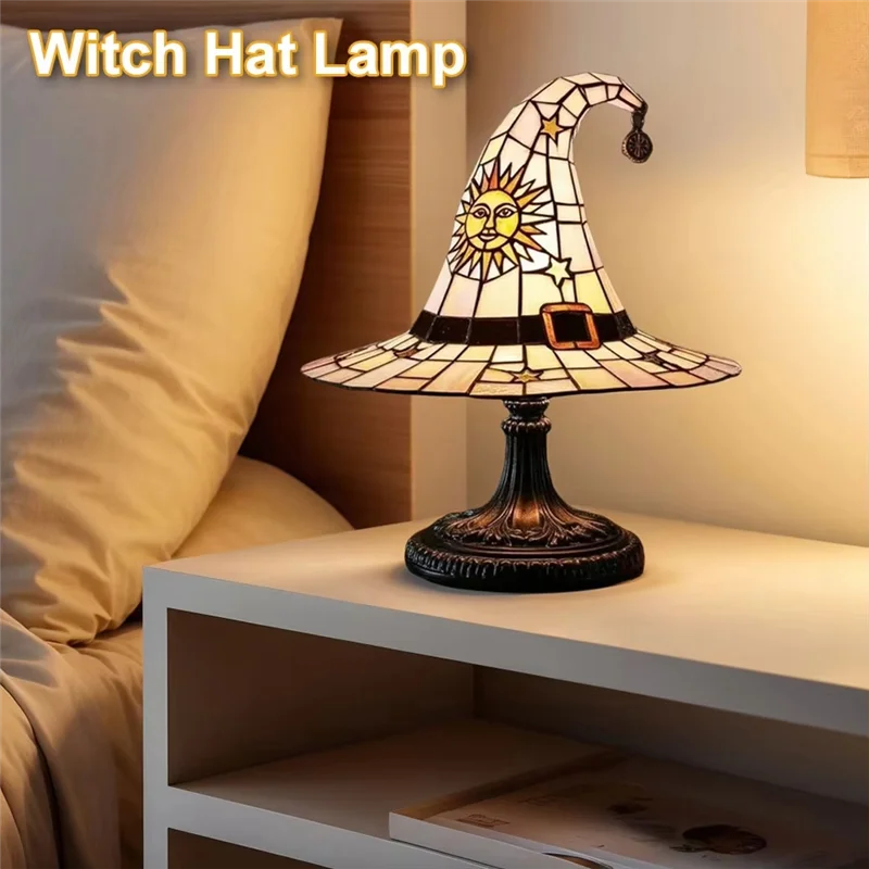 

【B07R】Stained Glass Witch Hat Lamp Witch Hat Lamp Stained Glass Witch Hat Lamp USB Powered Table Lamp