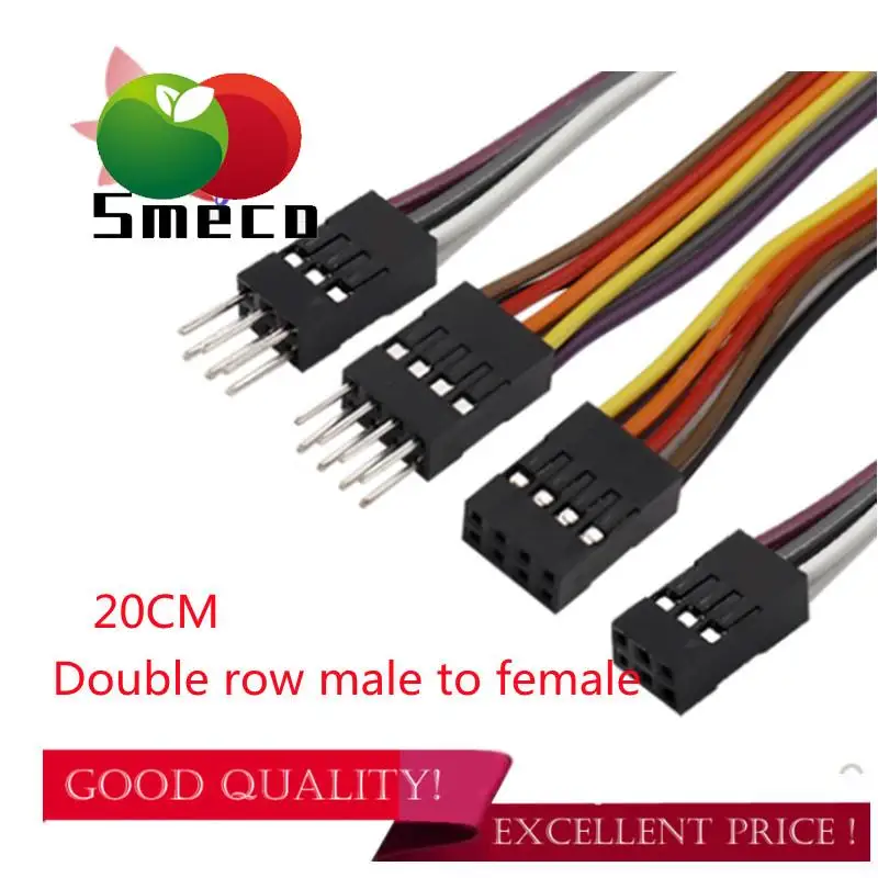 Five 20 cm double row DuPont cable DuPont connector 2.54mm jumper cables 2*2/3/4/5/6/7/8/9/10 pin p