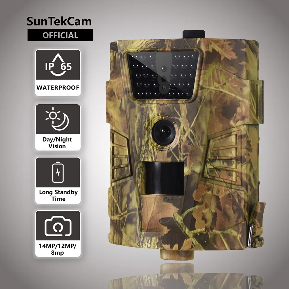 SunTekCam 1080P Hunting Trail Camera 30pcs Infrared LEDs 850nm IP65 Waterproof Photo Trap for Hunting  Long Standby Time 14MP