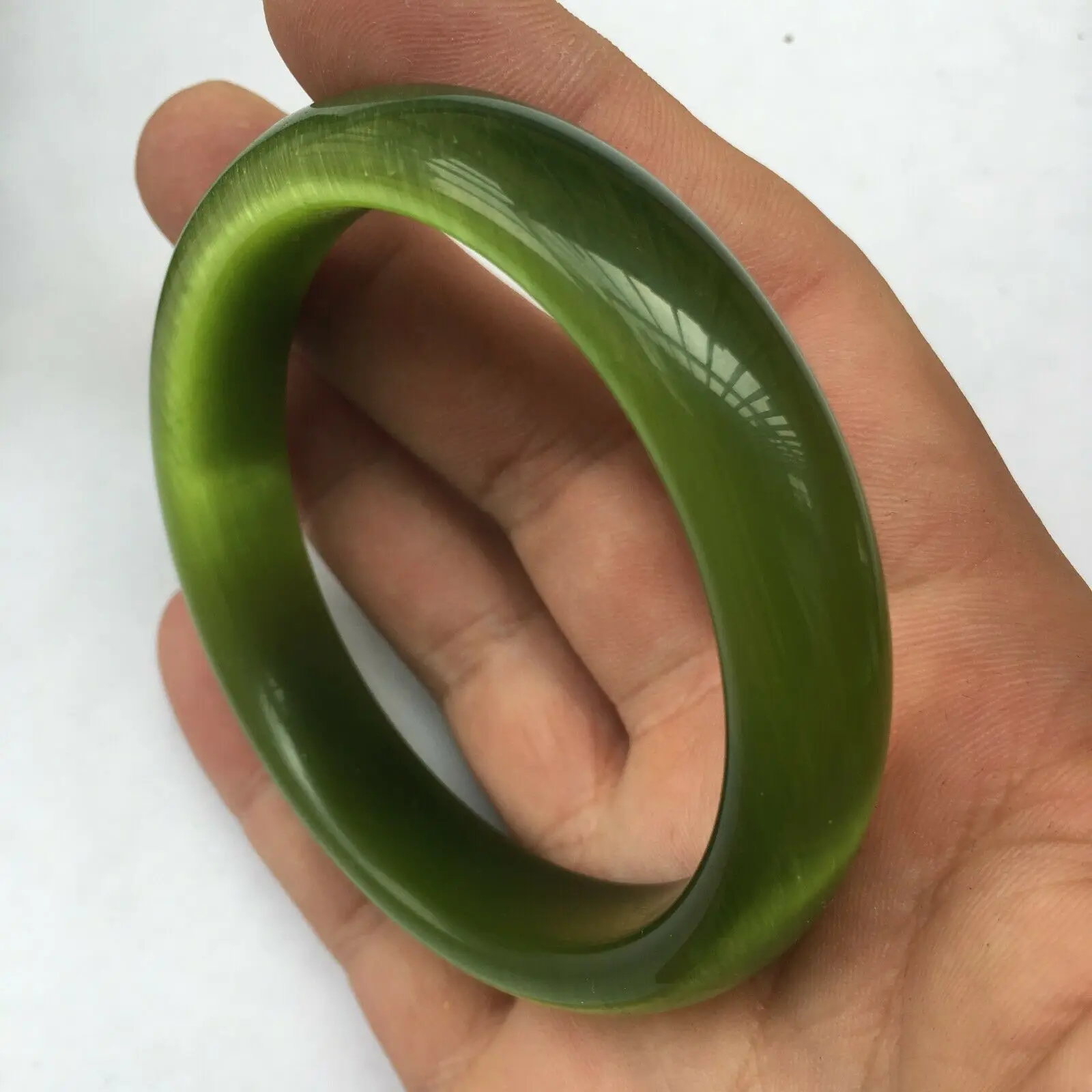 Natural Jadeite Color Hand Carved Round Jade Bracelet Fashion Jewelry Women's Jade Bracelet Women Men Charm Bracelets view 5