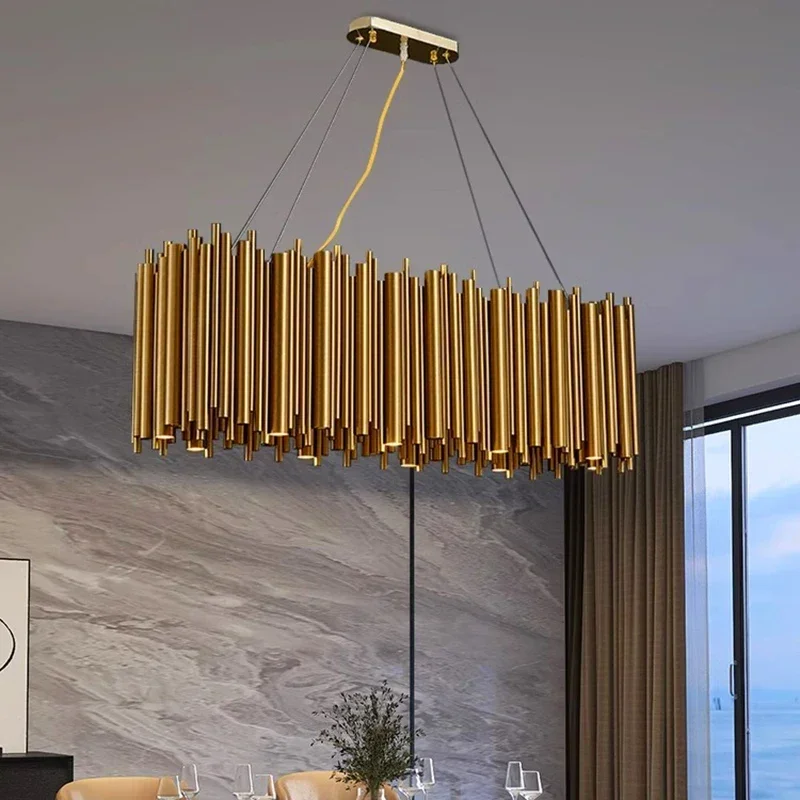 Imagem -06 - Lustre de Teto Dourado para Sala de Estar Luzes Pendentes Led Iluminação Interior Criativa Simples e Moderna Villa e Villa