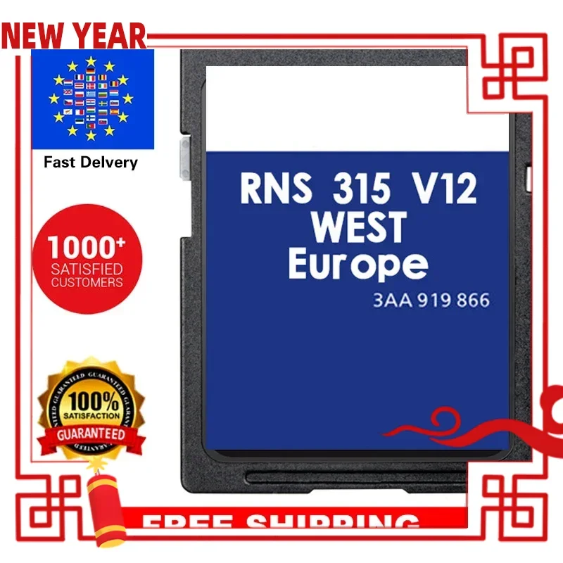 

Free Shipping Navigation for VW Europe West SD Card Sat Nav V12 RNS 310 Unit with Anti Fog Reaview Stickers