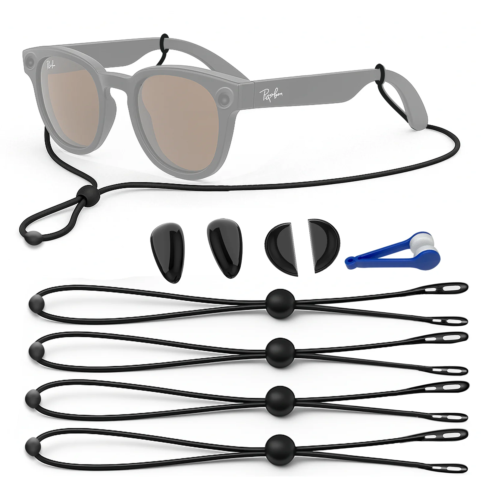 Adjustable Eyeglass Strap Compatible with Ray-Ban Meta Gen 2/Wayfarer/Headliner/Skyler/Starfire Kylie Edition/Adventurer & Fury