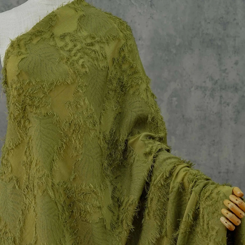 

Модная жаккардовая ткань с короткой бахромой в стиле ретро, рубашка, пальто, прозрачный декоративный материал на метр