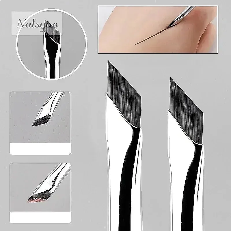 2/5pcs Upgrade Blade Eyeliner Brush Ultra Thin Fine Angle Flat Eyebrow Brush Precise Detail Makeup