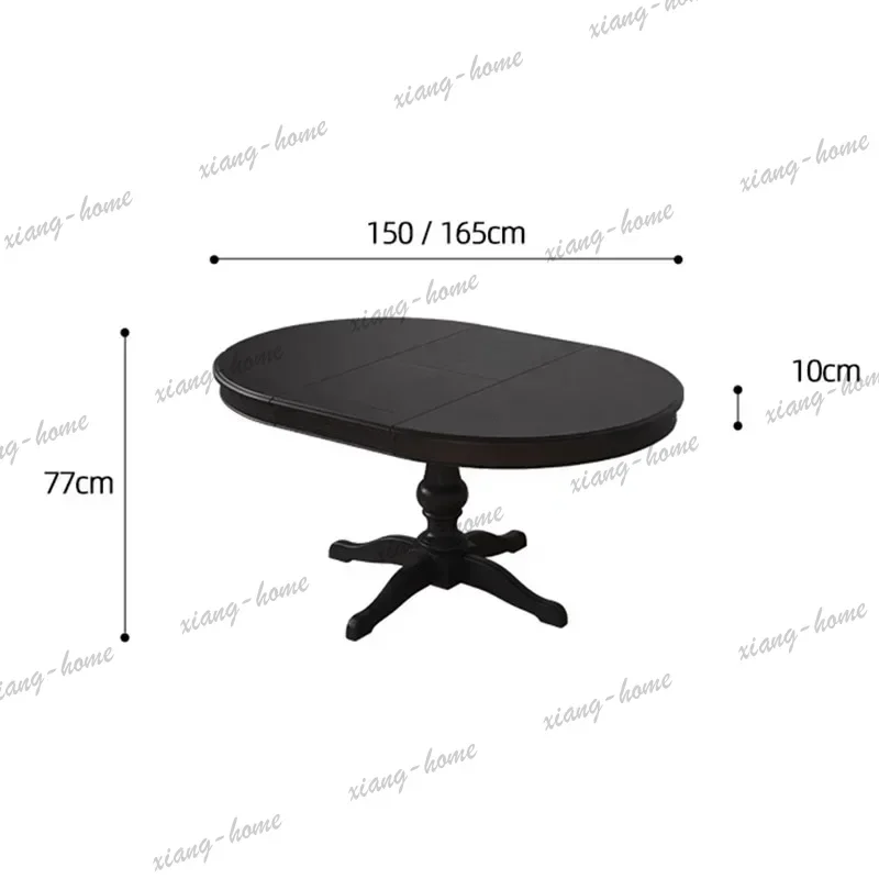 European Black Dining Table Round Unique Nordic Extendable Kitchen Tables Restaurant Foldable Luxury