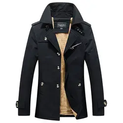 New Autumn Winter Men Casual Trench Coats Long Jackets Warm Parkas Men Business Casual Slim Fit Overcoats British Jackets 5XL