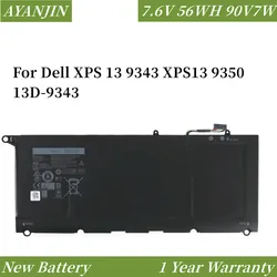 Аккумулятор 7,6 В 56WH 90V7W JHXPY JD25G 090V7W для ноутбука Dell XPS 13 9343 XPS13 9350 13D-9343 P54G 0N7T6 5K9CP RWT1R 0DRRP