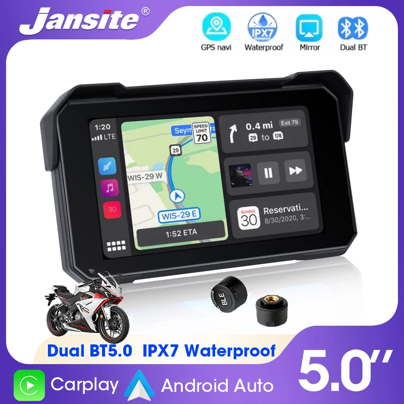 5 inch GPS for Motorcycle Navigation Display Screen Motorcycles Accessories Portable Digital Moto Dashboard CarPlay AndroidAuto