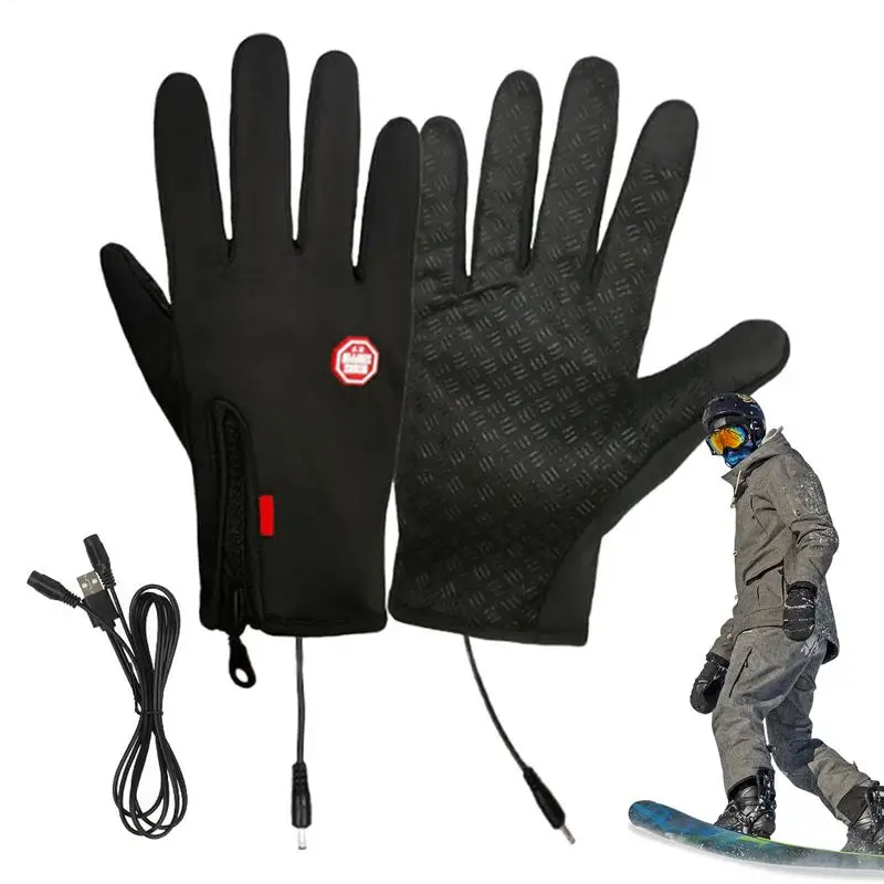 Hand Warmers Gloves Rechargeable USB Heated Gloves Unisex Adjustable Mittens Warm Gloves For Outdoor Activities