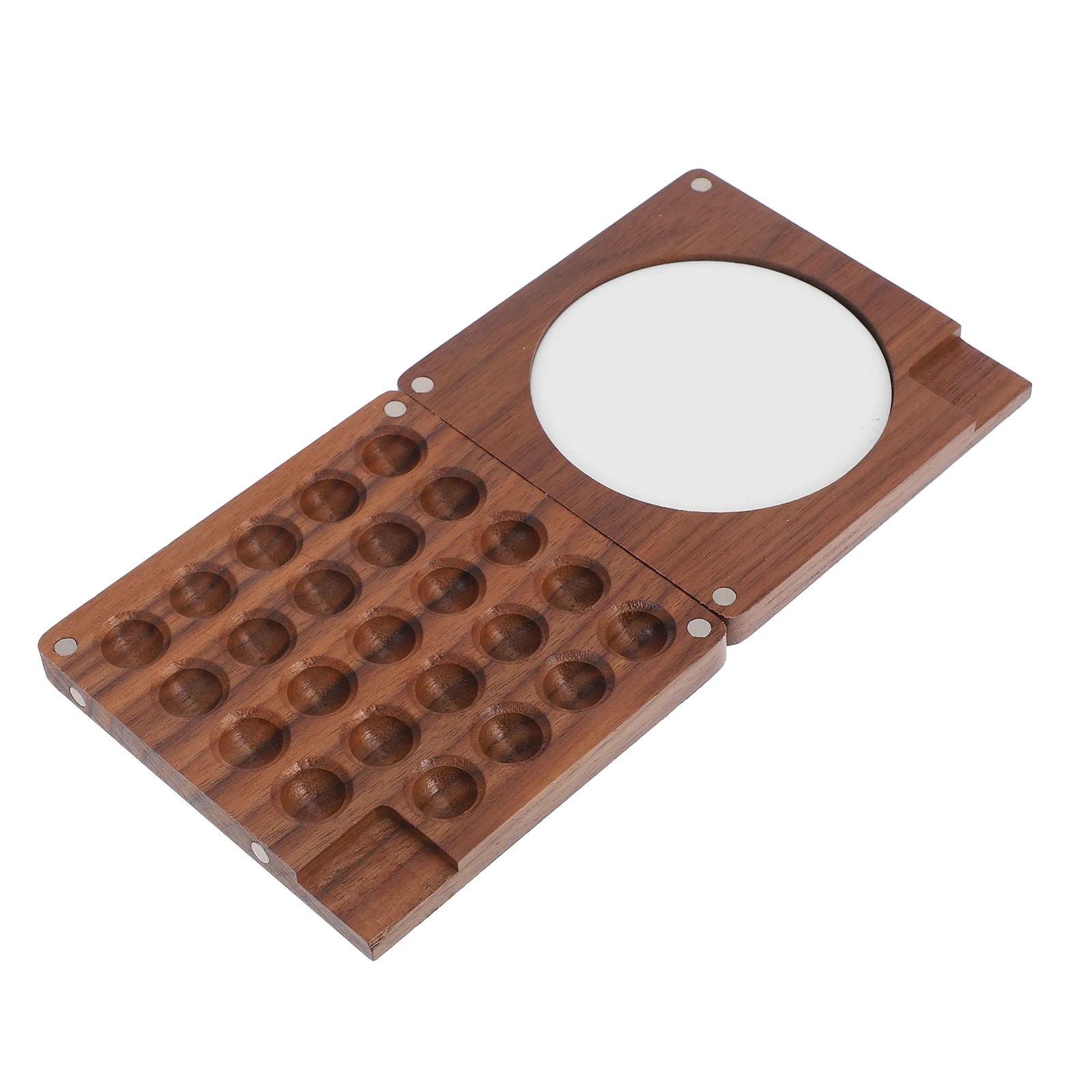 

1pc Mini Watercolor Empty Black Walnut Wood Portable Paint Pallets Travel Mini Wooden Paint Palette Supplies