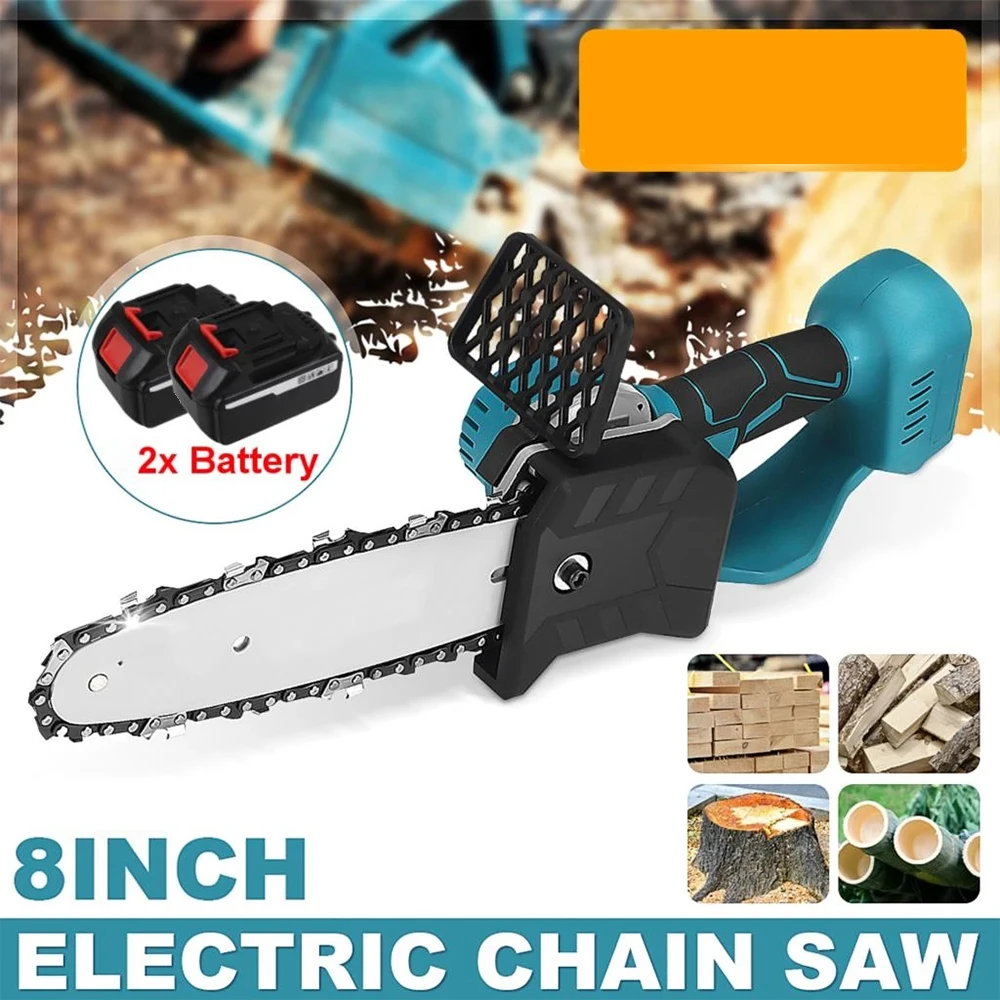 8inch Electric Chainsaw Bracket Cordless Chain Saw Wood Cutter Cutting Machine Woodworking Tools for 220V Makita Battery