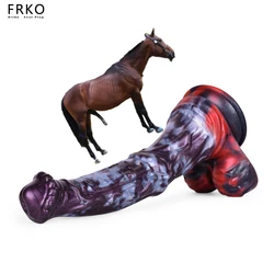 FRKO Big Horse Dildo Soft Silicone With Sucker G-Spot Orgasm Vaginal Anal Plug Women Masturbators Animal Penis Sex Toys Supply