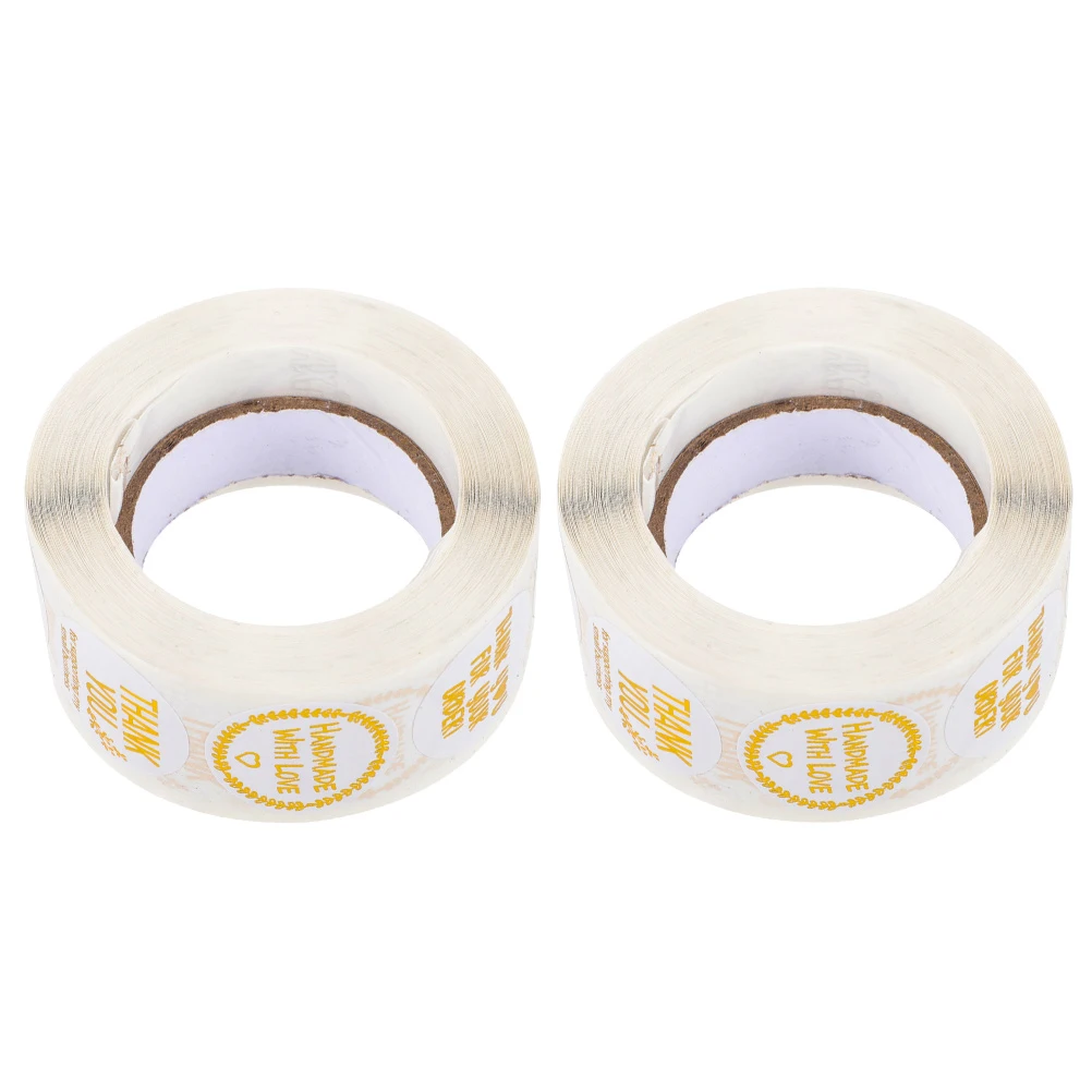 

2 Rolls 500/Roll Thank You Sealing Stickers Strong Adhesive Packaging Labels For Candy Bags Gift Boxes Wedding Envelopes Soap
