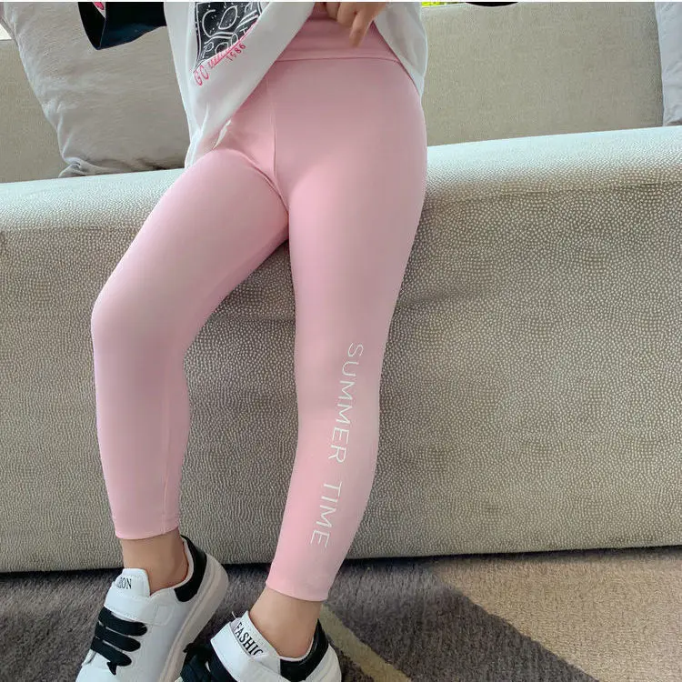 2024 Summer Autumn Girls Yoga Pant Baby Kids Skinny Casual Pencil Pant Toldder Ankle Length Sports Trousers