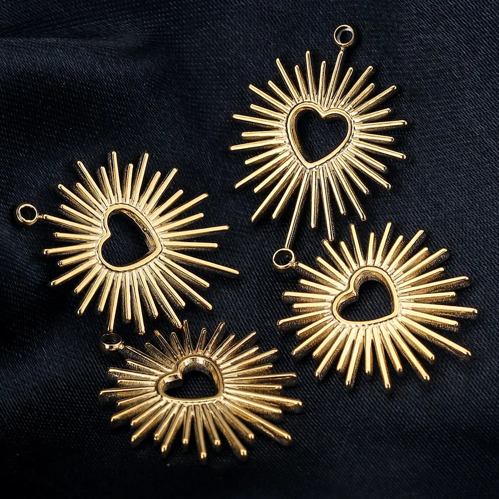 

4 шт./лот золотые серьги-подвески из нержавеющей стали с астральным сердцем, подвески, подвески для ожерелья «сделай сам», материалы для изго...