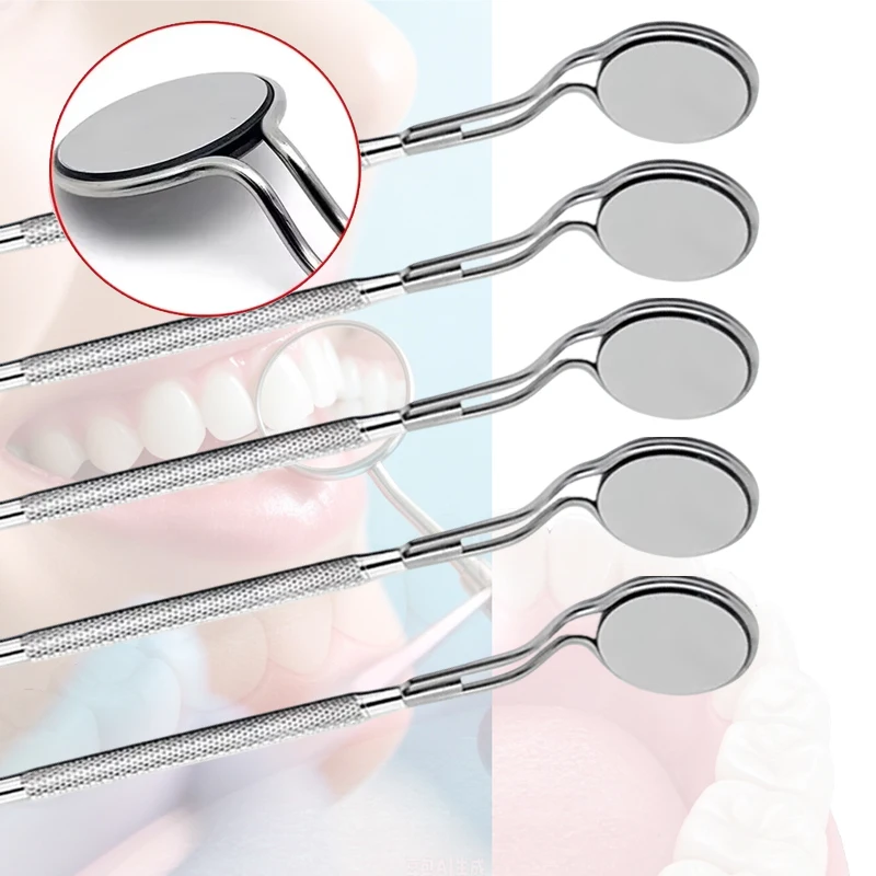 Dental Double Sided Oral Mirror Anti-Fog Rhodium Coating Reusable Exam Clinic Dental Tool