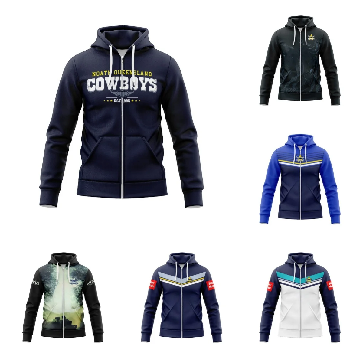 Zip Hoodie North Queensland Cowboy 2024 Indigenous Training Shirt(Custom name and number )