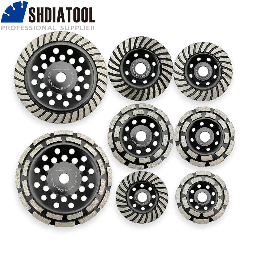 SHDIATOOL 1pc Diamond Turbo Row Grinding Cup Wheel Grinding Disc Diameter 4\