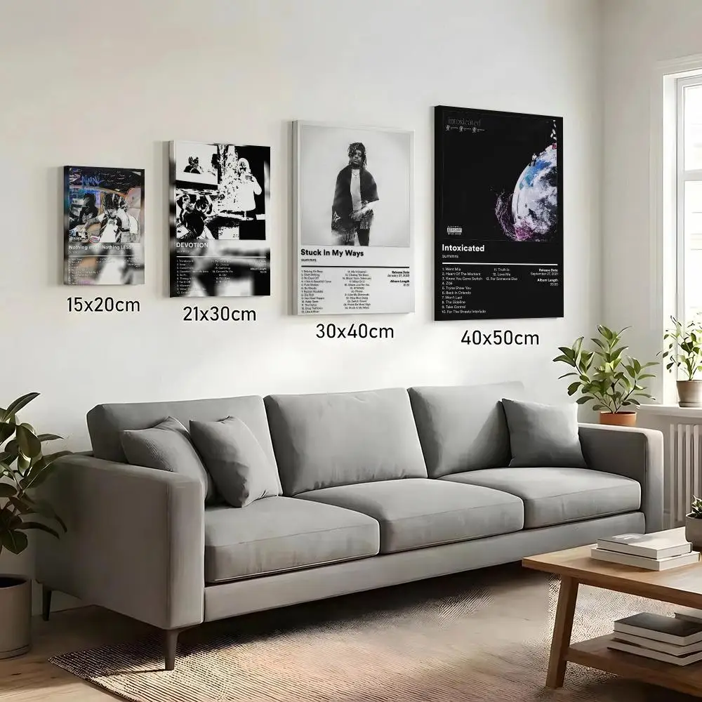 S-Summrs Album Cover Rapper Painting Calligraphy HD Canvas Print Poster Wall Art | Optional Frame | Modern Hallway Decor