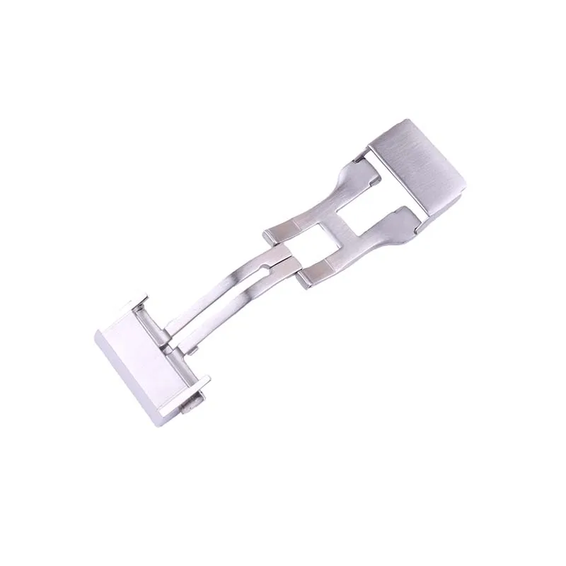 22 мм мужская серебряная однотонная пряжка из нержавеющей стали, совместимая с кожаным ремешком для часов Hublot Big Bang, женские аксессуары с складной пряжкой