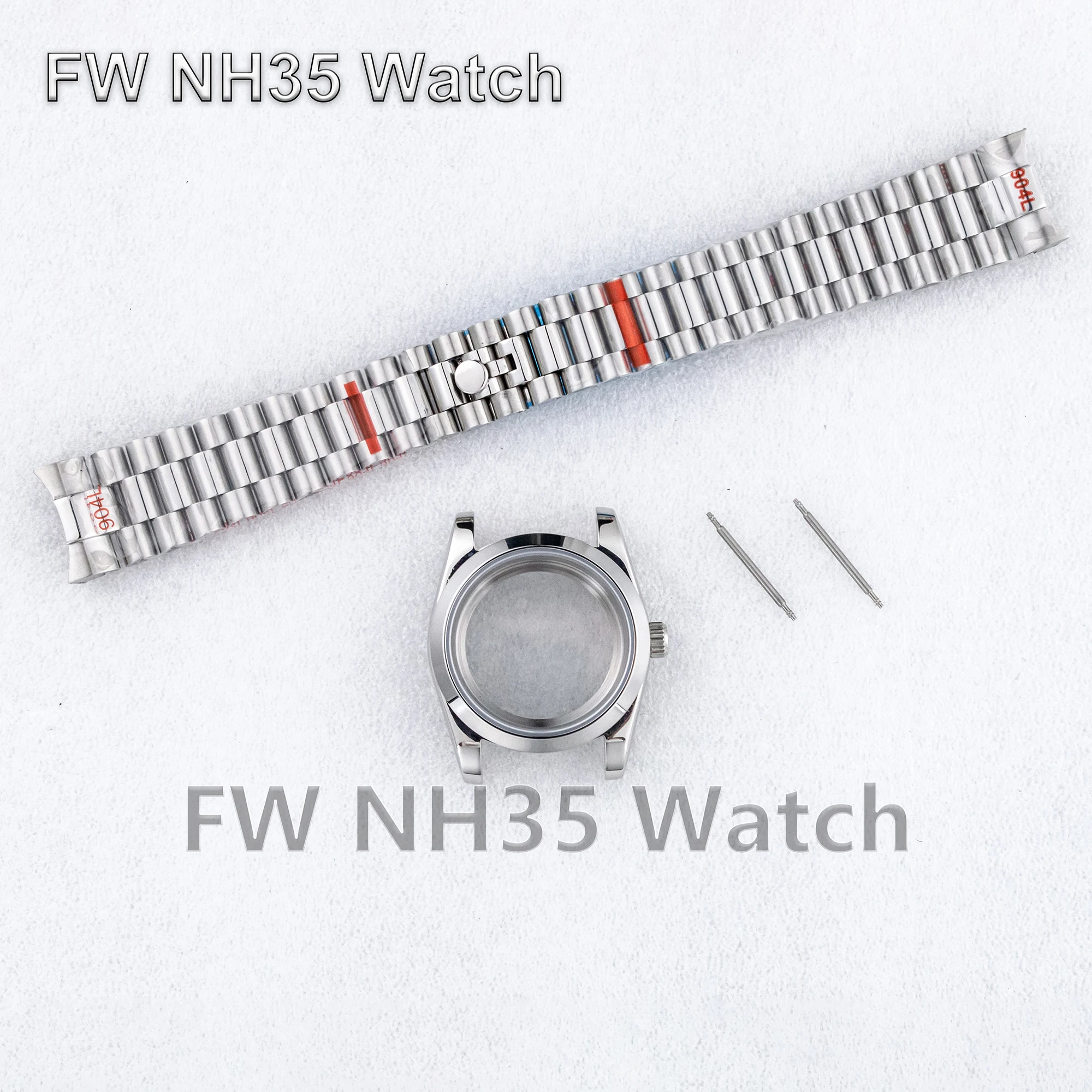 36mm/39mm Watch Case Sapphire Glass Waterproof Stainless Steel President Bracelet for Datejust 28.5mm Dial fit NH35/36 Movement