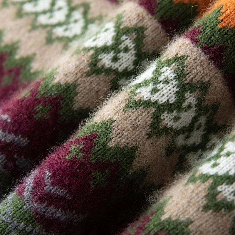 Men's Thickened Casual V-neck Jacquard Sweater Tank Top 2025 Autumn Winter Warm Trend Loose Sleeveless Pullovers Knitd Vest