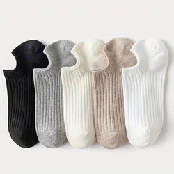 5/10 Pairs No Show Solid Boat Men Socks,Simple & Breathable Unisex Ankle Socks,Women's Stockings&Black Low Tube Cute Socks