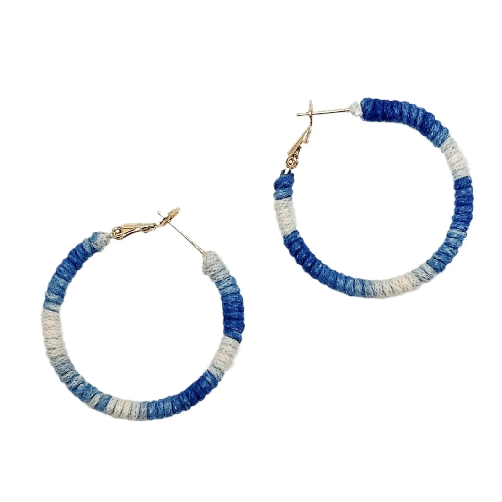 Botanical Indigo Dyeing for Earrings Hand Wound Gradient Hoop Earrings With Personalized Ethnic Style