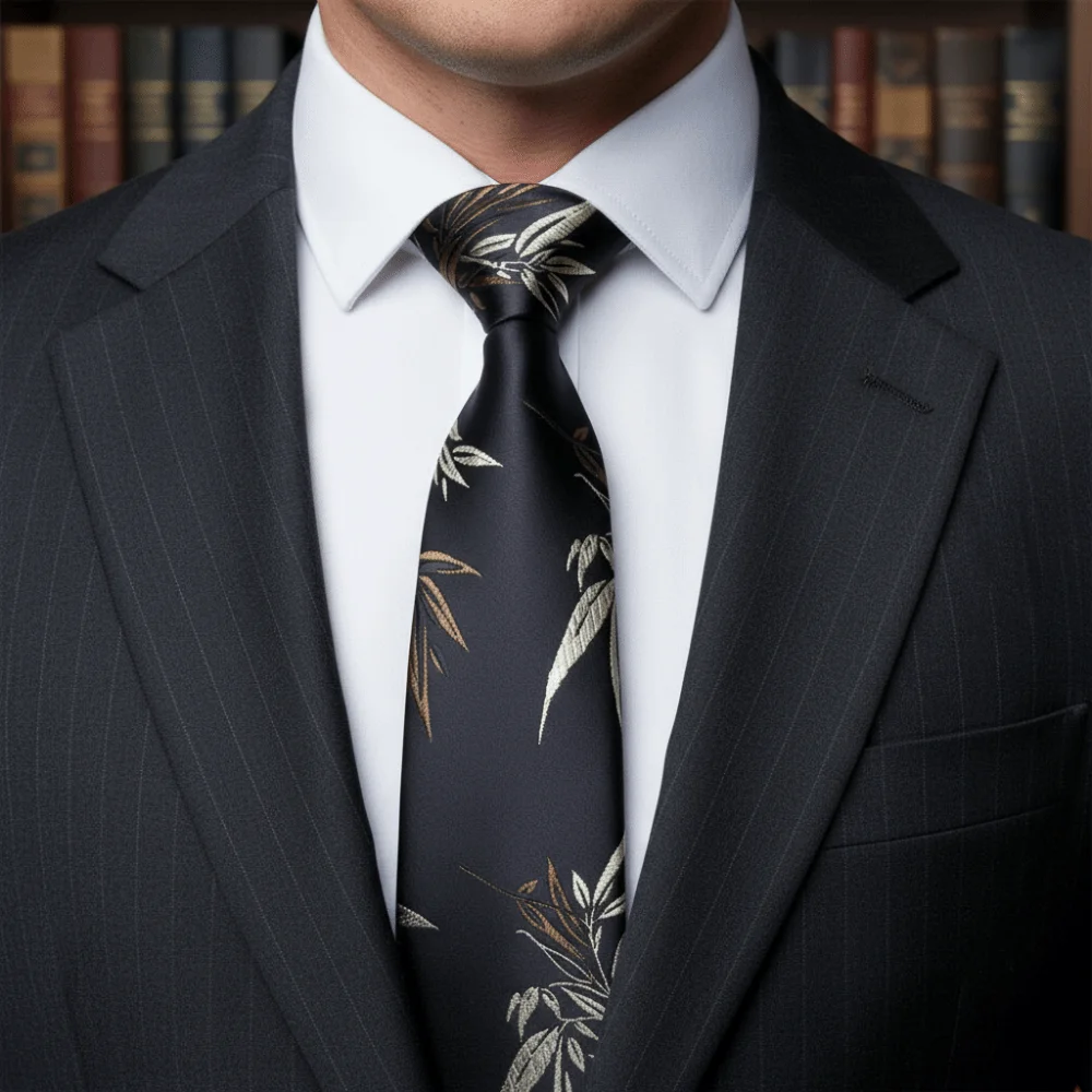 

Винтажный деловой галстук с принтом листьев, шелковистый, мягкий, роскошный, с цветочным узором, ширина 8 см, жаккардовый галстук для свадьбы