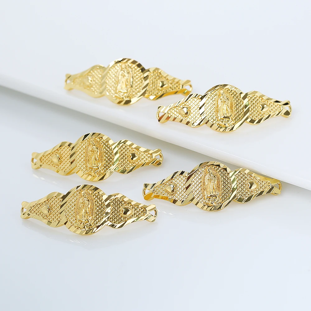 Hot Selling Gold And Silver Plated Religious Pendant Semi Finished Jewelry Production Diy Retro New Design Simple