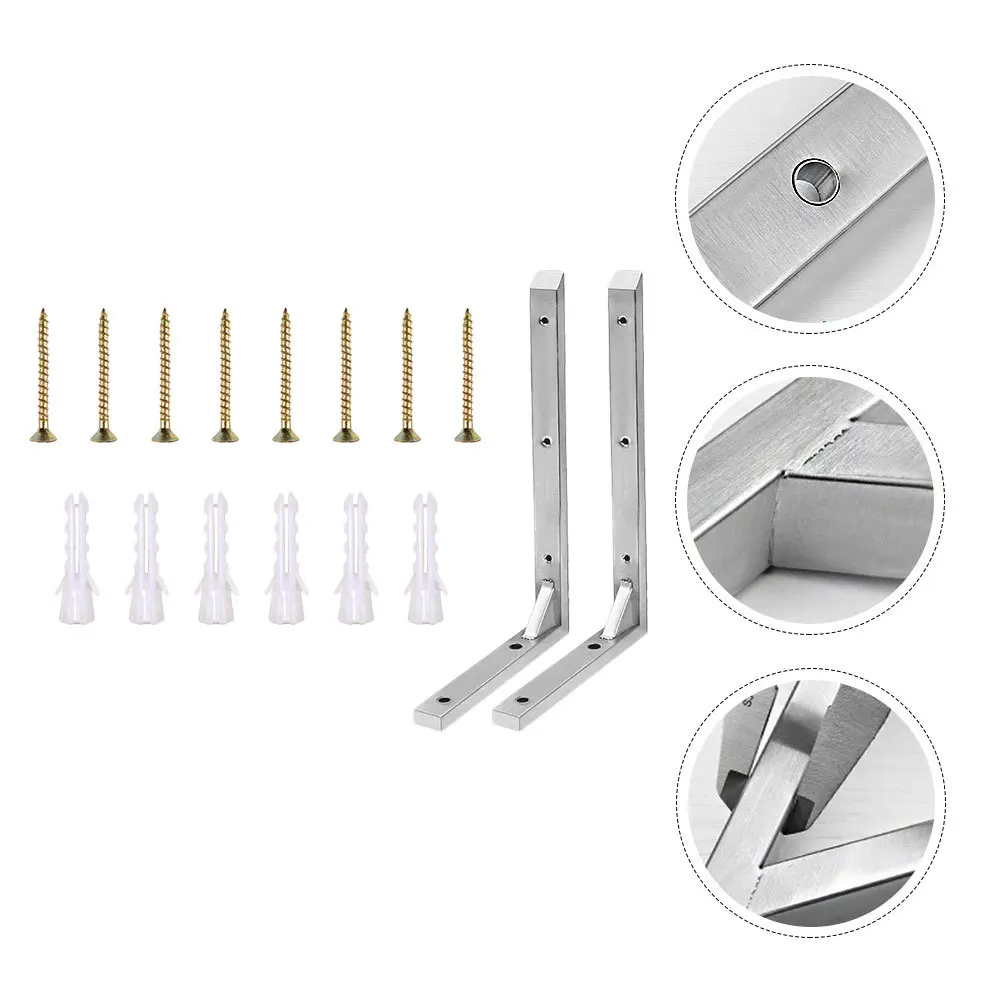 

1 Set Wall Shelf Support Brackets Silver Heavy Duty For Wall Mounted Shelves Fixing Hardware Bracket Mount Shelves Accessories