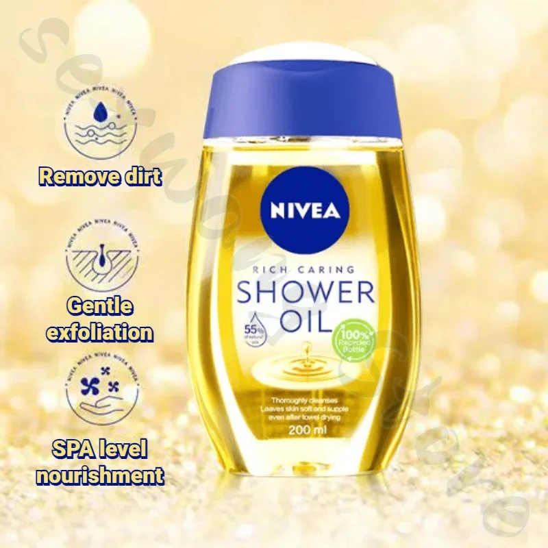 NIVEA-aceite de ducha hidratante y nutritivo, Gel de ducha para limpieza profunda y rejuvenecimiento, removedor de maquillaje corporal, 200ml