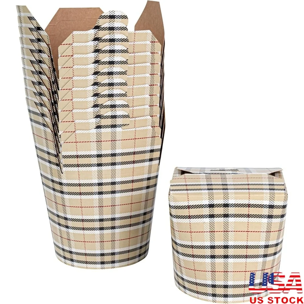 

Durable Disposable Takeout Boxes 26 Ounce Food Containers Secure Closure Sturdy Paper Noodle Boxes Ideal Outdoor Events 50 Pack