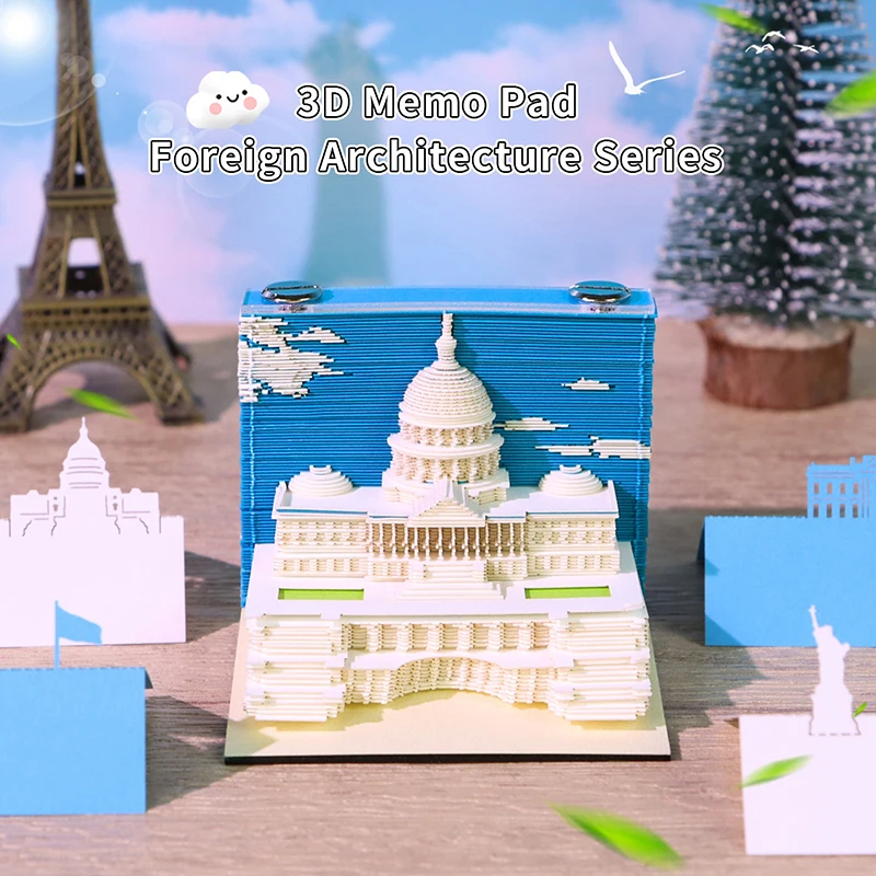 ثلاثية الأبعاد ورقة نحت الفن الحرف اليدوية مذكرة الوسادة المفكرة مكتب الديكور الإبداعية DIY بها بنفسك هدية الزخرفية لعيد الميلاد هووسورمينغ #4