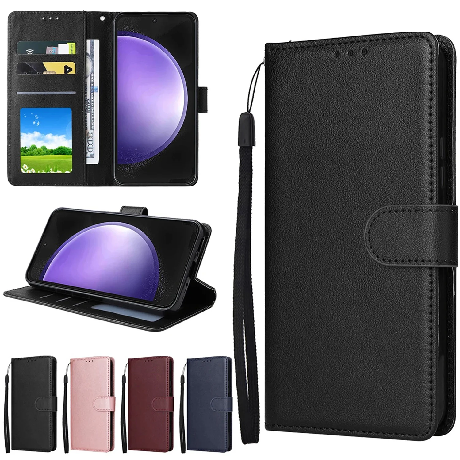 

Wallet Phone Card Slot Kickstand Magnetic Flip Leather Case For Xiaomi Redmi Note 13 Pro Plus 12 12S 11 11S 10 10S 9 Pro 8T 7