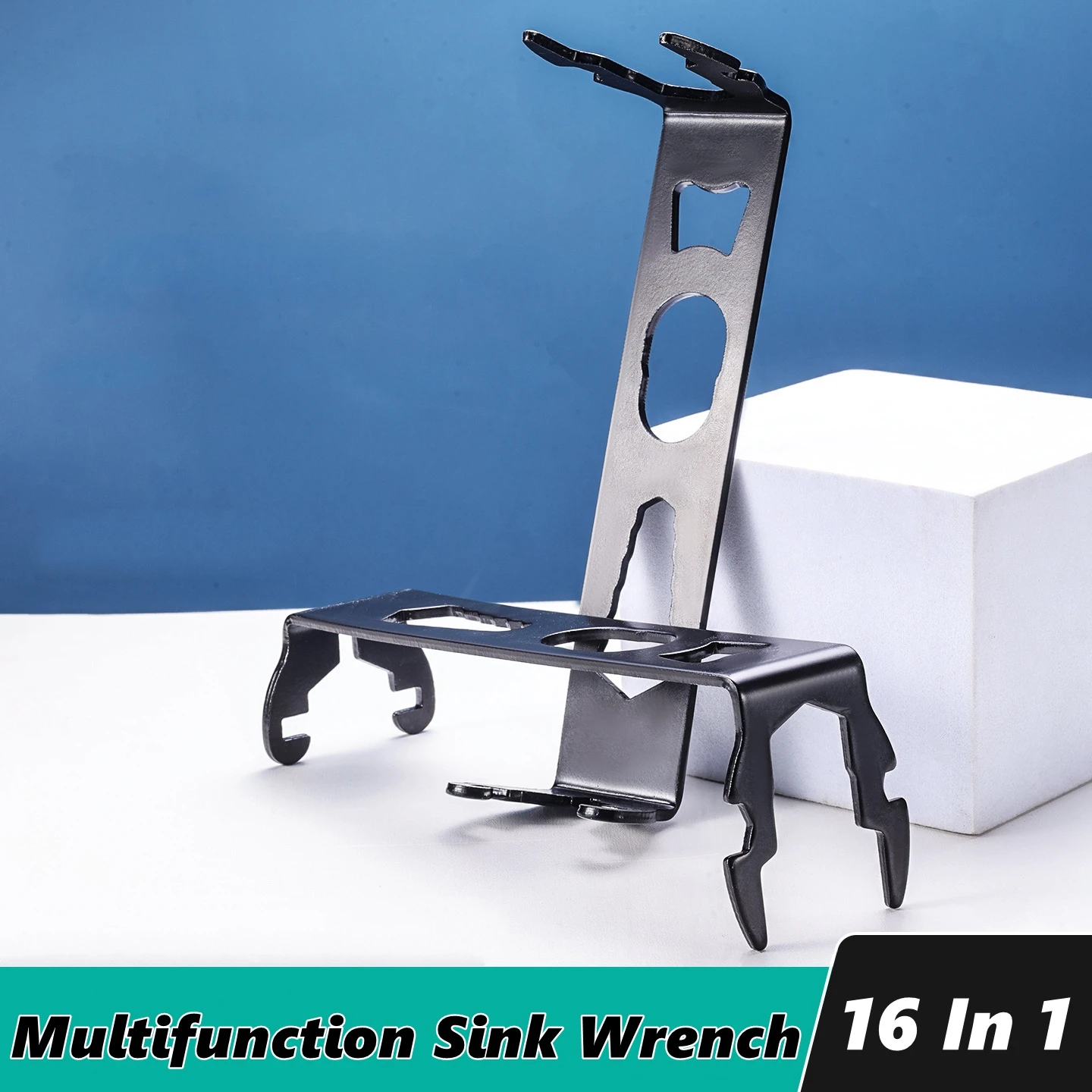 Badezimmer- und Küchenarmaturen-Schraubenschlüssel - Multifunktionaler Kohlenstoffstahl-Spülbeckenschlüssel Reparatur-Installationswerkzeug Universelles Sanitärzubehör