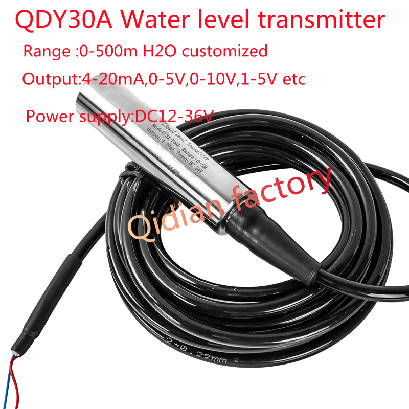 4-20mA RS485 20m 25m 30m Cable Length Submersible Liquid Level Transmitter Sensor Fuel Tank Level Sensor Transducer Manufacturer