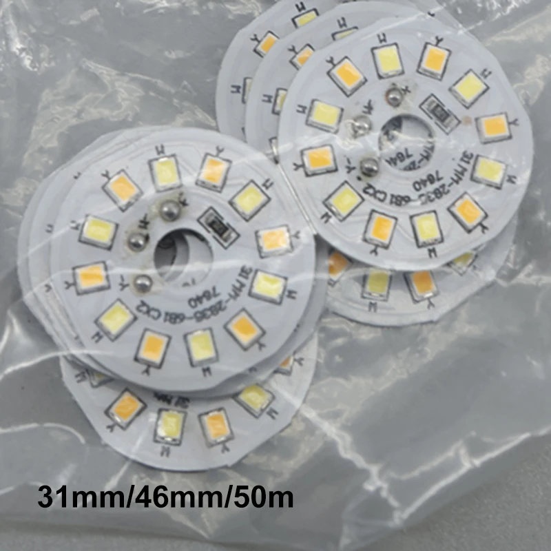 DC 5V 31/46/50mm 3W 5W LED white warm chip Bead Board Light Source Round Lighting Panel SMD 2835 5730 replacement table lamp