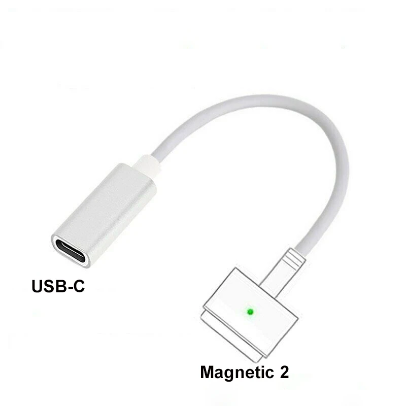 USB -C Female to Magnetic 1/2 Charging Cable Adapter for Macbook Pro Retina Air A1465 A1466 A1398 A1425 A1502