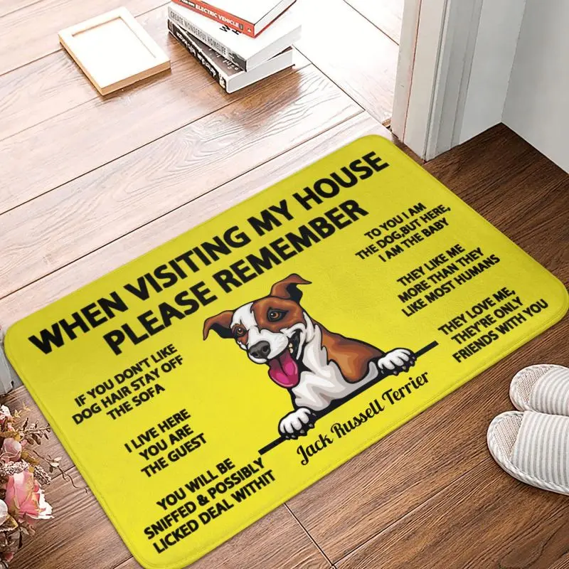 Custom מציץ כלב ג 'ק ראסל טרייר שפשפת אנטי להחליק כניסה מטבח אמבטיה רצפת מחצלות דלת מוסך שטיח שטיח