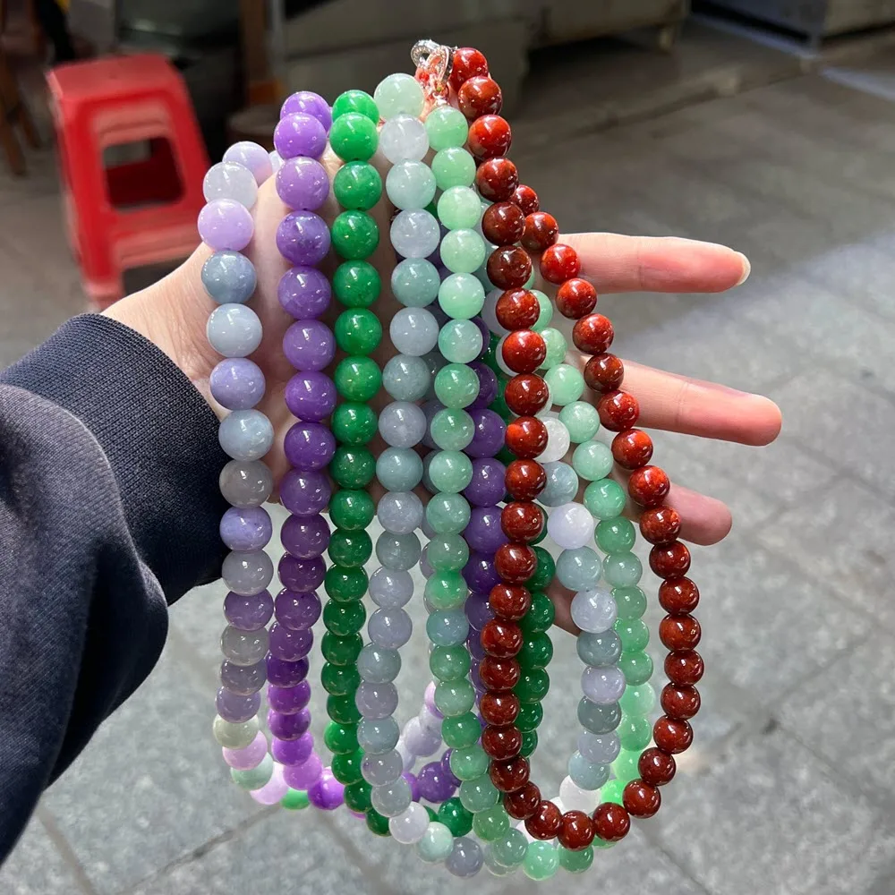 Lavender Jade Necklace Green Myanmar Jade Necklace Women Necklace Jadeite Fit Adult Women Necklace Jewelry For Mother Gift