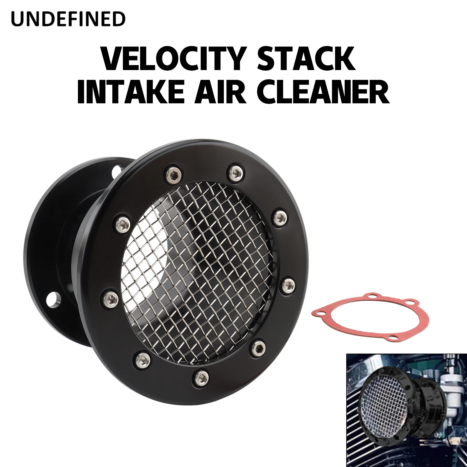 Motorcycle Velocity Stack Air Cleaner Black Air Filter Intake Fit for Harley Sportster XL 883 Dyna FXD Super Glide Softail FXST