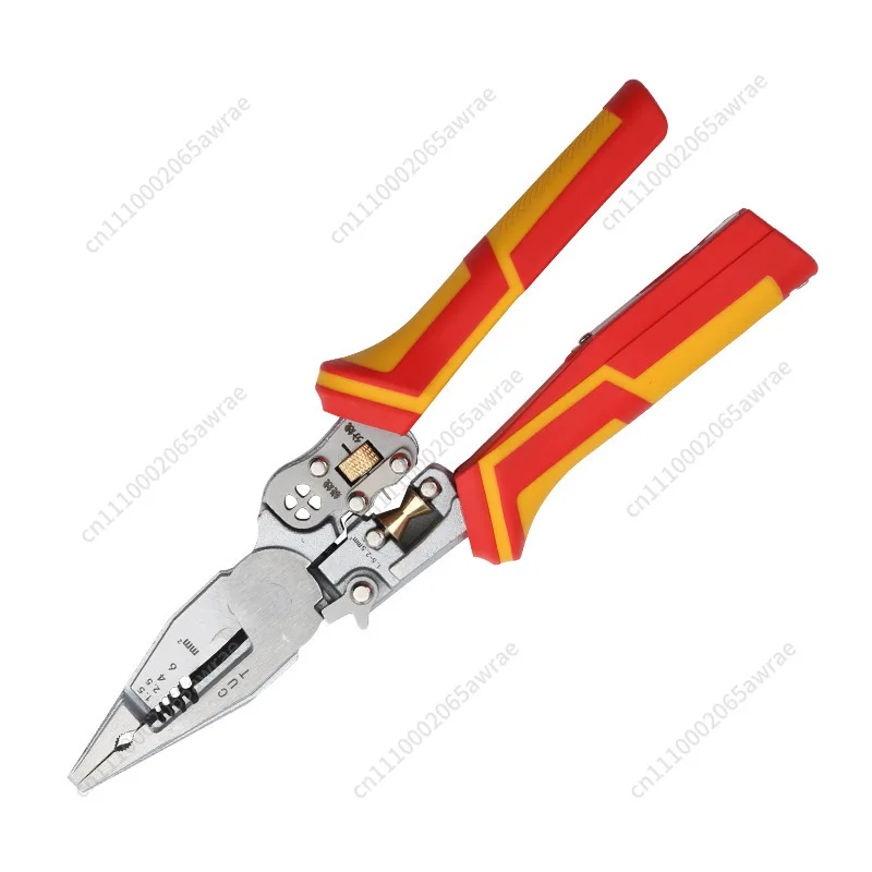 Thickened 9-in-1 multifunctional wire stripping pliers with electrical measurement function